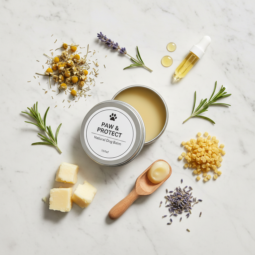 Dog Paw Balm Flat Lay