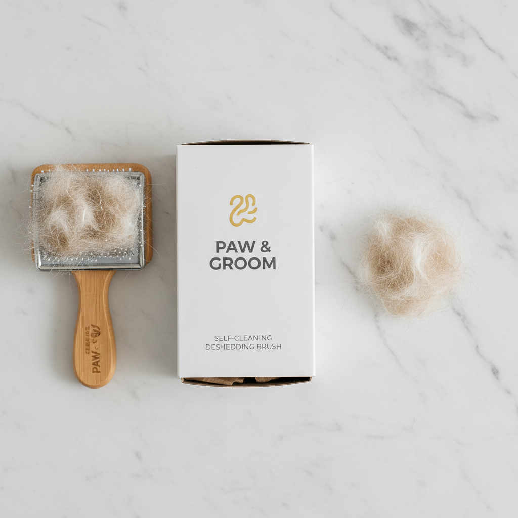 Pet Grooming Brush Flat Lay