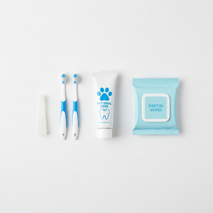 Complete Pet Dental Care Kit Flat Lay