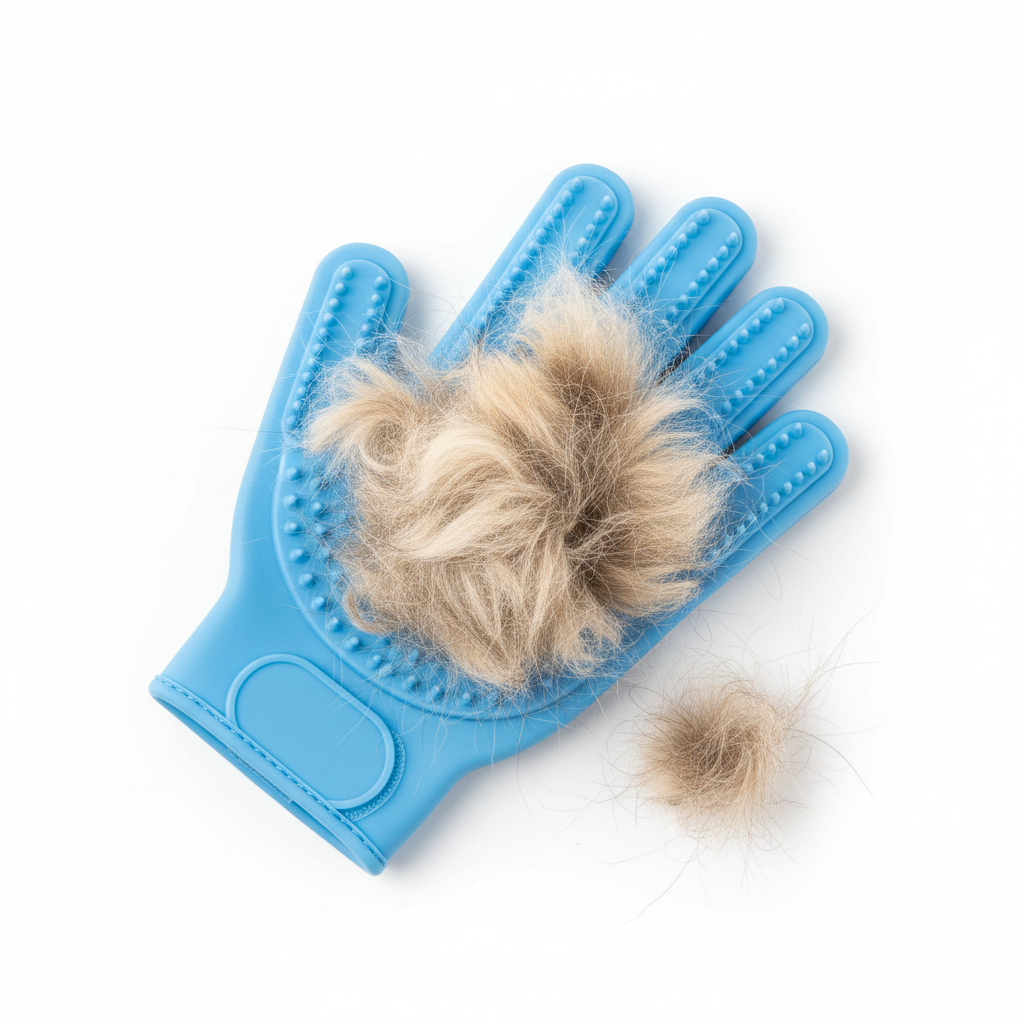 Pet Massage Glove Flat Lay